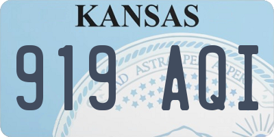 KS license plate 919AQI