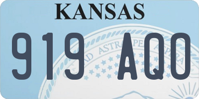 KS license plate 919AQO
