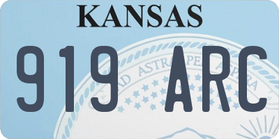 KS license plate 919ARC