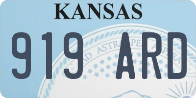 KS license plate 919ARD