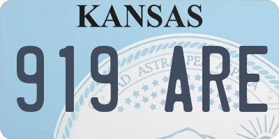 KS license plate 919ARE