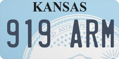 KS license plate 919ARM