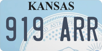 KS license plate 919ARR