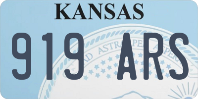 KS license plate 919ARS