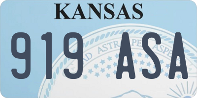 KS license plate 919ASA