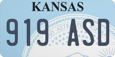 KS license plate 919ASD