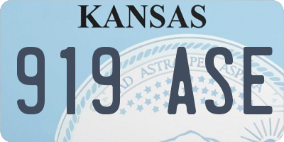 KS license plate 919ASE