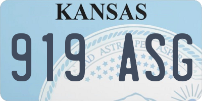 KS license plate 919ASG