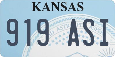 KS license plate 919ASI