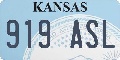 KS license plate 919ASL