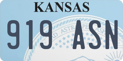 KS license plate 919ASN