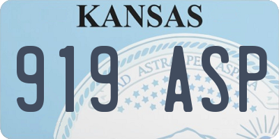 KS license plate 919ASP