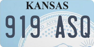 KS license plate 919ASQ