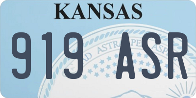 KS license plate 919ASR