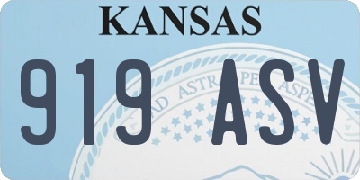 KS license plate 919ASV