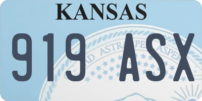 KS license plate 919ASX