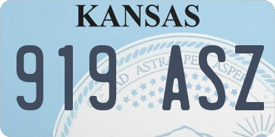 KS license plate 919ASZ