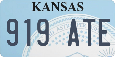 KS license plate 919ATE