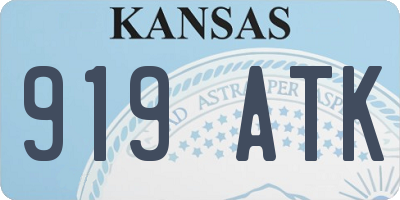 KS license plate 919ATK