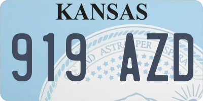 KS license plate 919AZD
