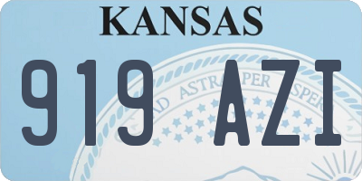 KS license plate 919AZI