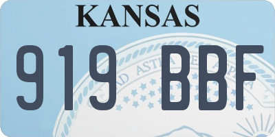 KS license plate 919BBF