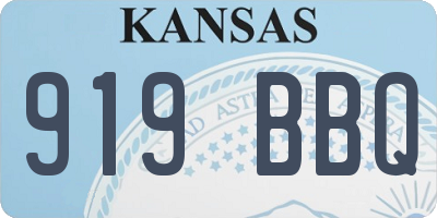 KS license plate 919BBQ