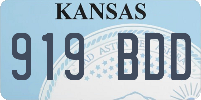 KS license plate 919BDD