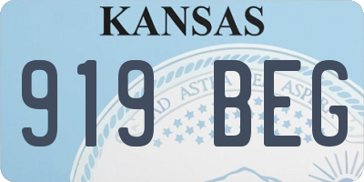 KS license plate 919BEG