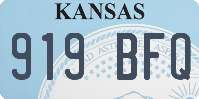 KS license plate 919BFQ