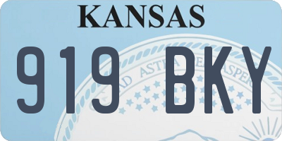 KS license plate 919BKY