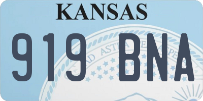 KS license plate 919BNA