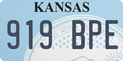 KS license plate 919BPE