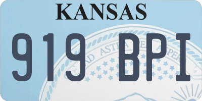 KS license plate 919BPI