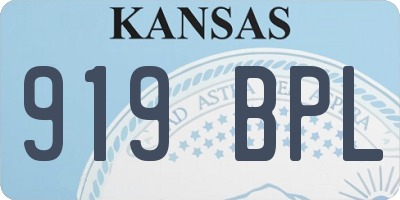 KS license plate 919BPL