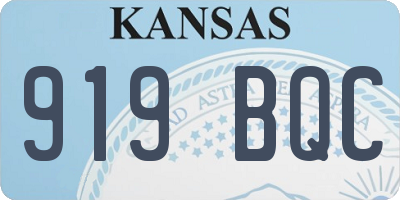 KS license plate 919BQC