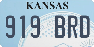 KS license plate 919BRD