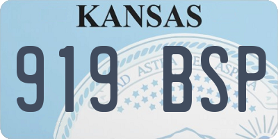 KS license plate 919BSP