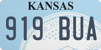 KS license plate 919BUA