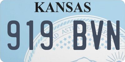 KS license plate 919BVN