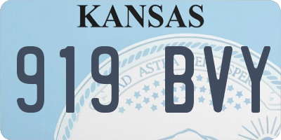 KS license plate 919BVY