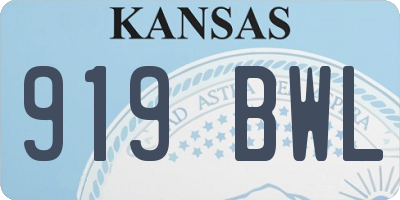 KS license plate 919BWL