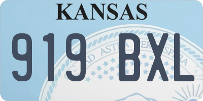 KS license plate 919BXL