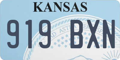 KS license plate 919BXN
