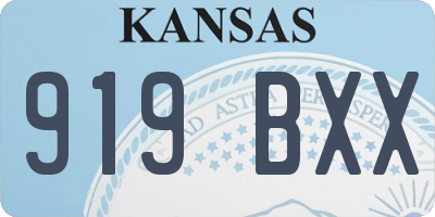 KS license plate 919BXX