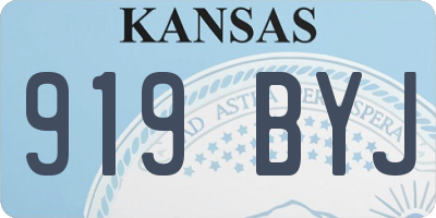 KS license plate 919BYJ