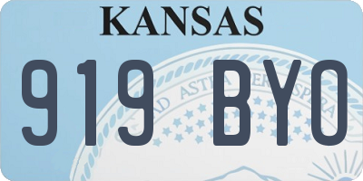 KS license plate 919BYO