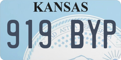 KS license plate 919BYP