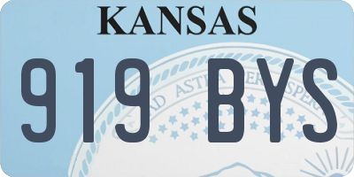 KS license plate 919BYS