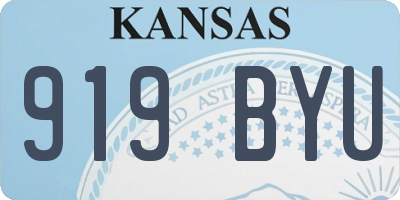 KS license plate 919BYU